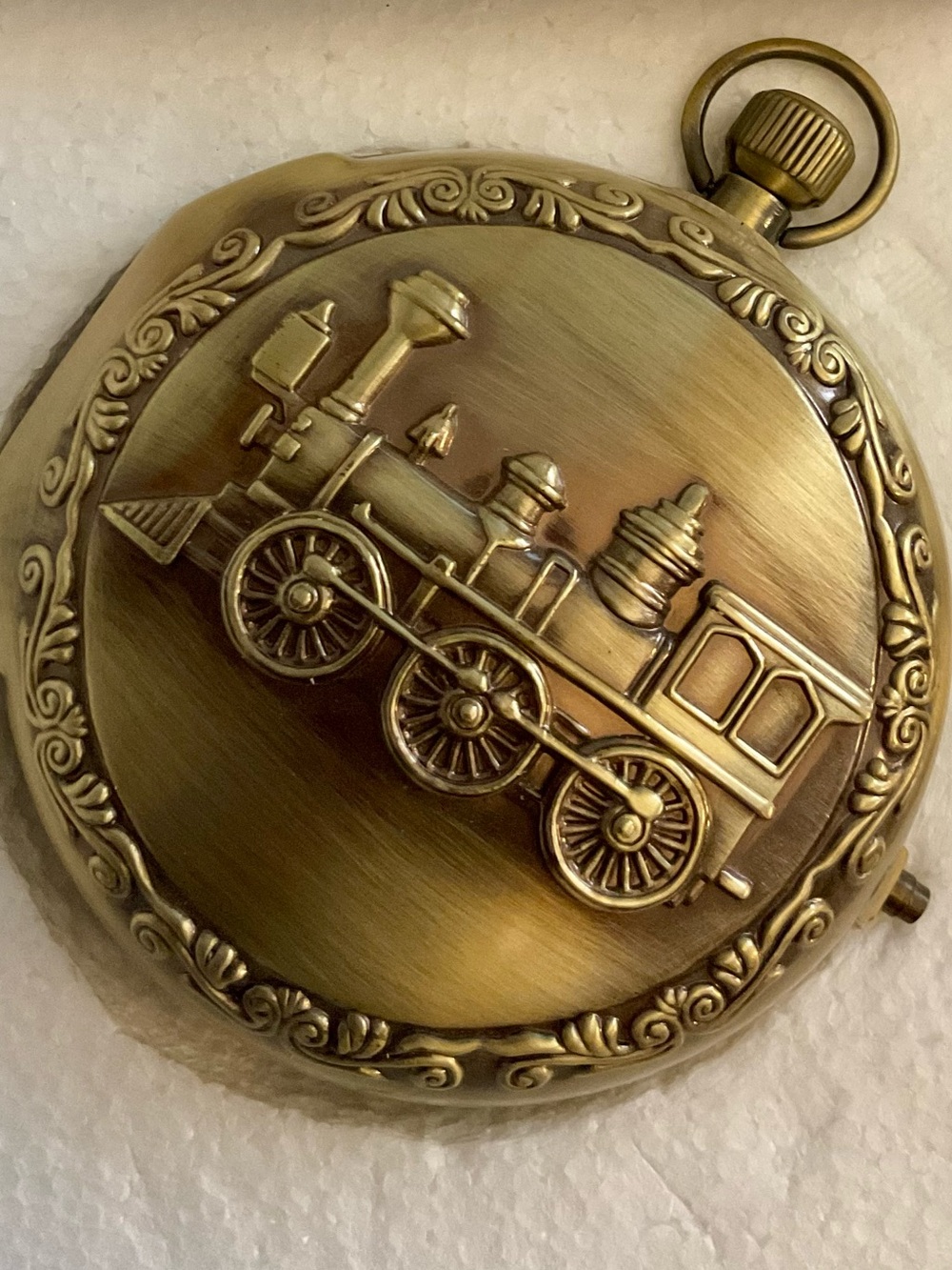 Vtg Mr Christmas Animated Train Pocket Watch Desk Clock Train Music Box 2005